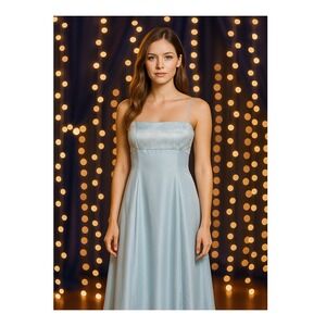 Vintage Carlise Light Blue Long‎ Gown Y2K Fairy Dainty Dress size S